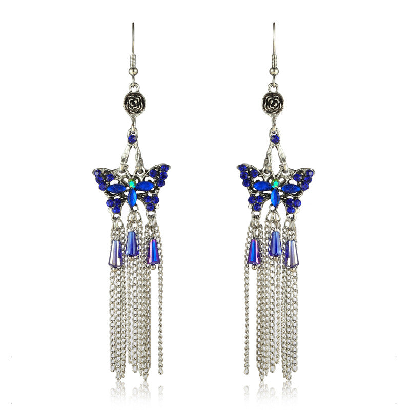 Wholesale Chinese Style Multilayer Long Alloy Earrings